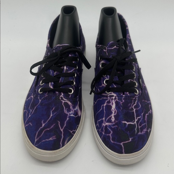 VANS Authentic LoPro Digi Lightning Purple Black White Women's Size 7.0 Men 5.5 - Picture 8 of 16